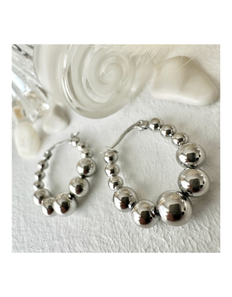 Bead hoop earrings best sale