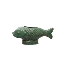 Creative Co-Op Stoneware Fish Planter
