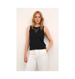 Cream Maro Knit Top in Pitch Black by Cream