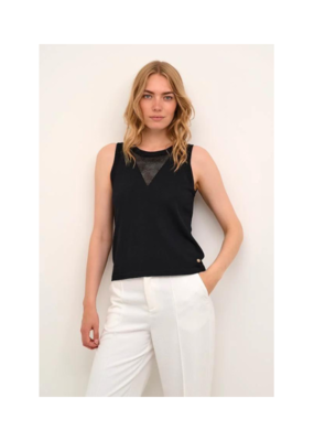 Cream Maro Knit Top in Pitch Black by Cream