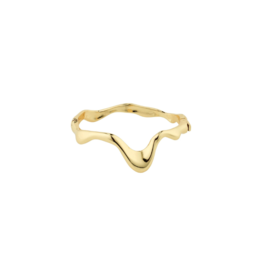 PILGRIM Moon Bangle in Gold by Pilgrim