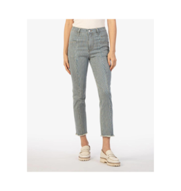 Kut from the Kloth Reese High Rise Straight Leg with Fray in Volant Wash by Kut from the Kloth