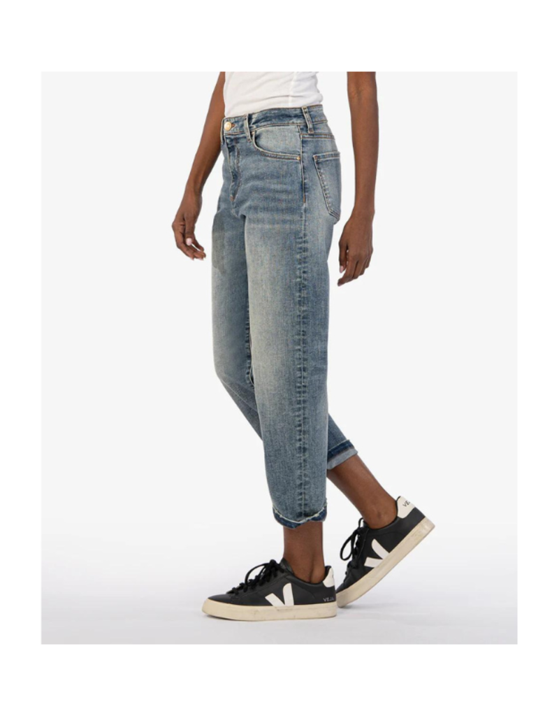 Kut from the Kloth Sienna Baggy Boyfriend Cropped Jean in Shaped Wash by Kut from the Kloth