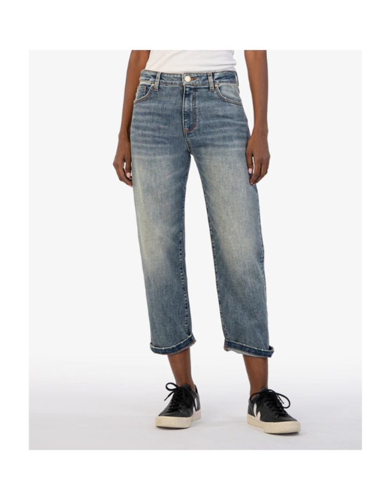 Kut from the Kloth Sienna Baggy Boyfriend Cropped Jean in Shaped Wash by Kut from the Kloth
