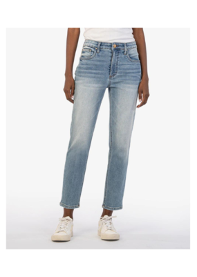 Kut from the Kloth Rachael High Rise Fab Ab Mom Jean in Coherently Wash by Kut from the Kloth