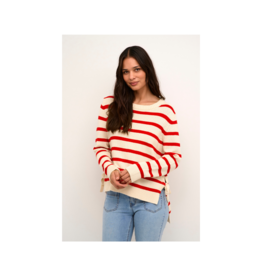 Culture Bitta Pullover in White & Red Stripe by Culture