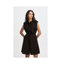 ICHI Hizta Dress in Black by ICHI