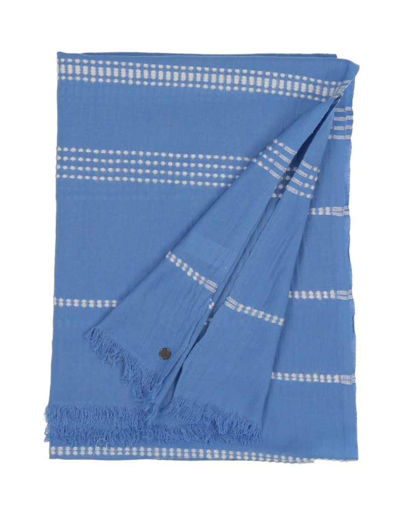 v. Fraas Pick Stitch Stripes Scarf in Pure Blue by Fraas