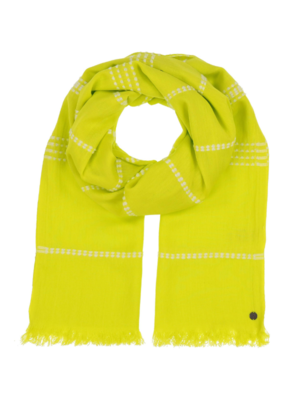 v. Fraas Pick Stitch Stripes Scarf Lime by Fraas
