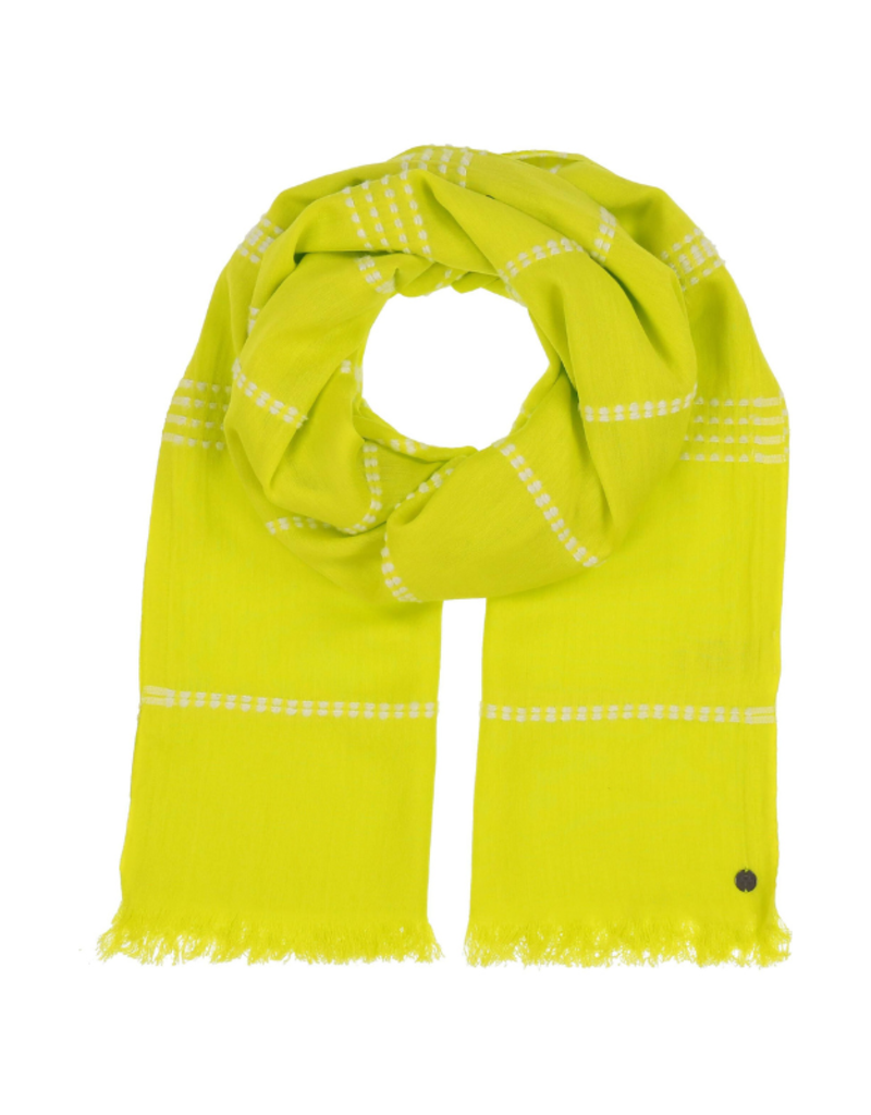v. Fraas Pick Stitch Stripes Scarf Lime by Fraas