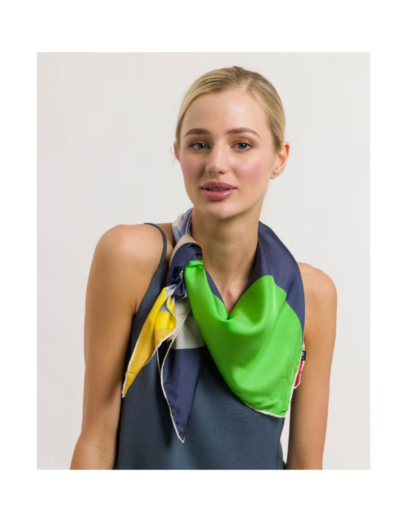 v. Fraas Colour Waves Silk Scarf in Pure Blue by Fraas