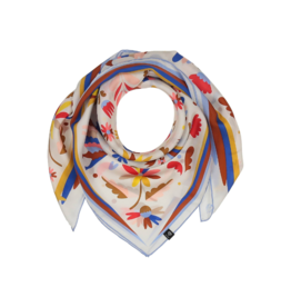 Fraas Folklore Story Silk Scarf in Pure Blue by Fraas