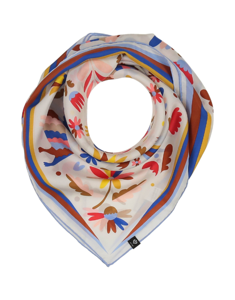 Fraas Folklore Story Silk Scarf in Pure Blue by Fraas