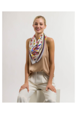 Fraas Folklore Story Silk Scarf in Pure Blue by Fraas