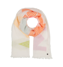 v. Fraas Geo Shapes Scarf in White by Fraas