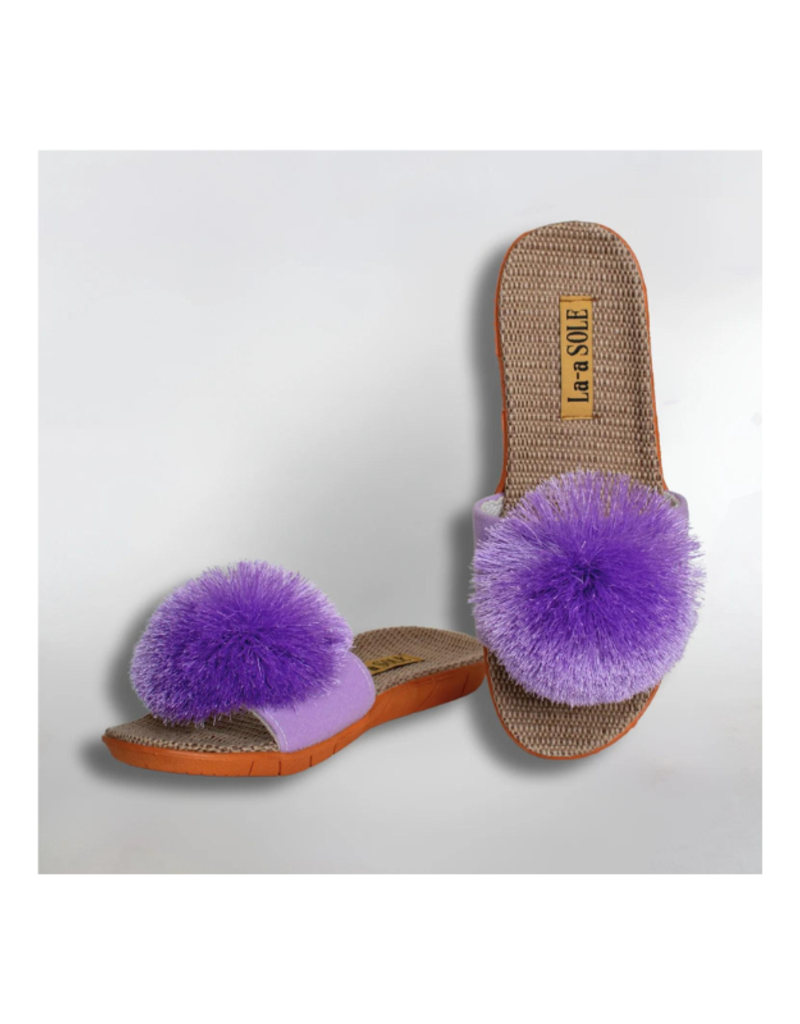 Pom Pom Slide in Lilac by La-a SOLE