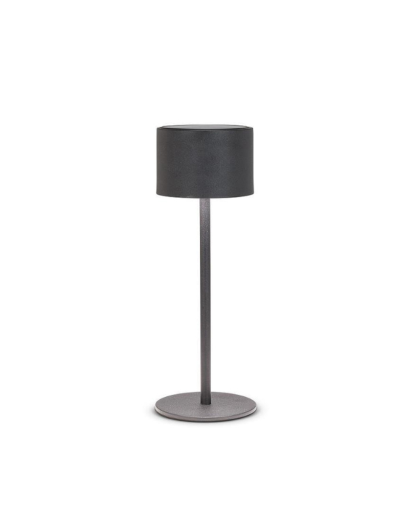 Solar LED Outdoor Table Lamp in Black