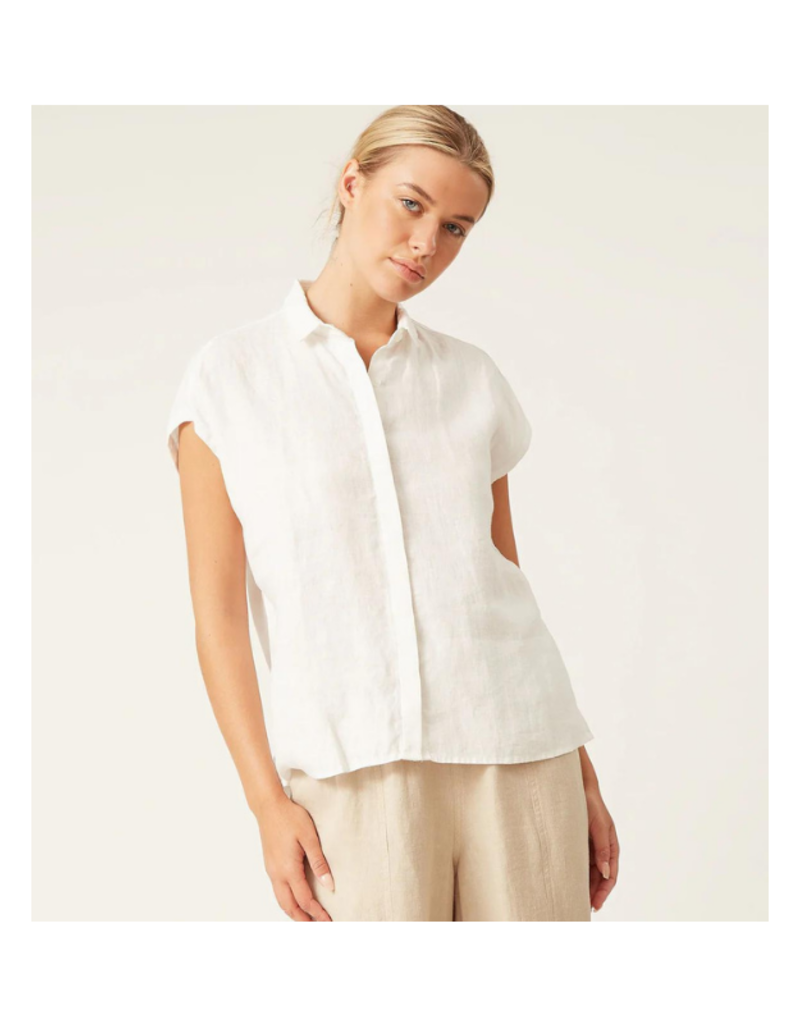 naif Dolores Linen Top in White by naïf