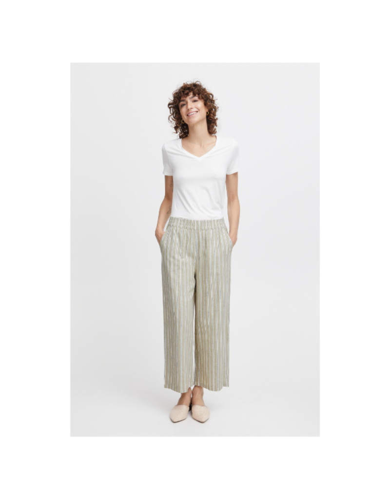 b.young Falakka Crop Pant in Tea Striped Mix by b.young