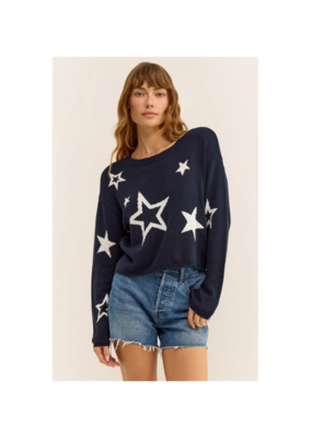 z supply Seeing Stars Sweater in Captain Navy by Z Supply