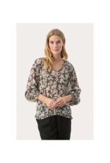 Part Two Joanna Blouse in Black Stitch Leaf by Part Two