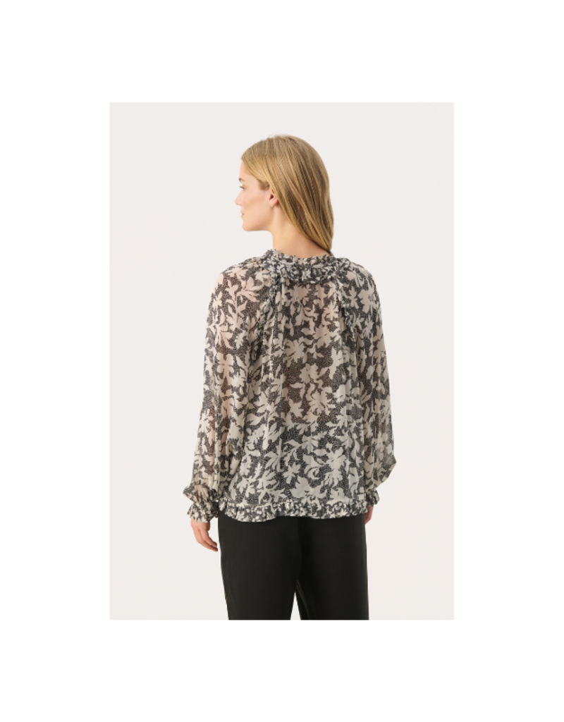 Part Two Joanna Blouse in Black Stitch Leaf by Part Two