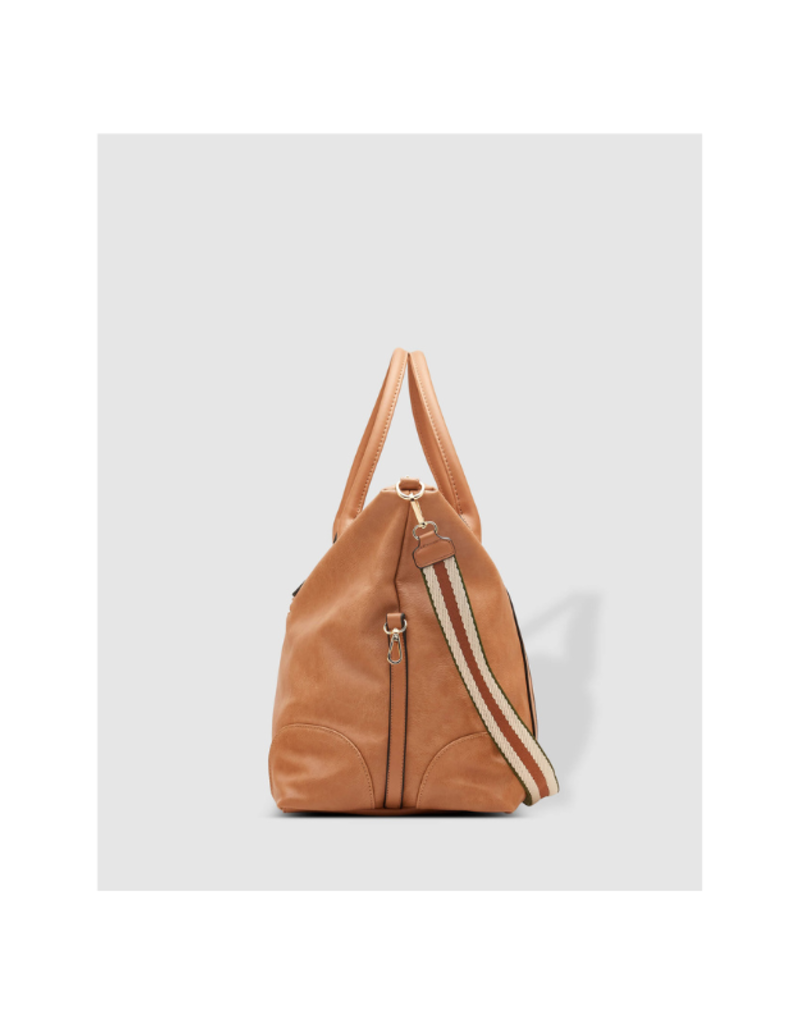 Louenhide Alexis Stripe Strap Travel Bag in Camel by Louenhide