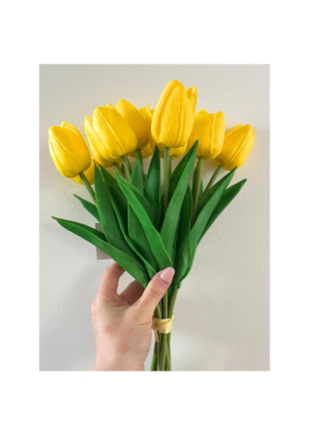 13" Tulip Bouquet in Yellow