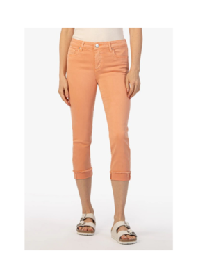 Kut from the Kloth Amy Crop Roll Up Fray in Cantaloupe by Kut from the Kloth