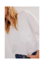 Free People Fade Into You Long Tee in White by Free People
