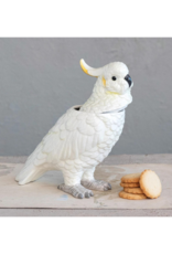 Creative Co-Op Ceramic Cockatoo Jar with Lid