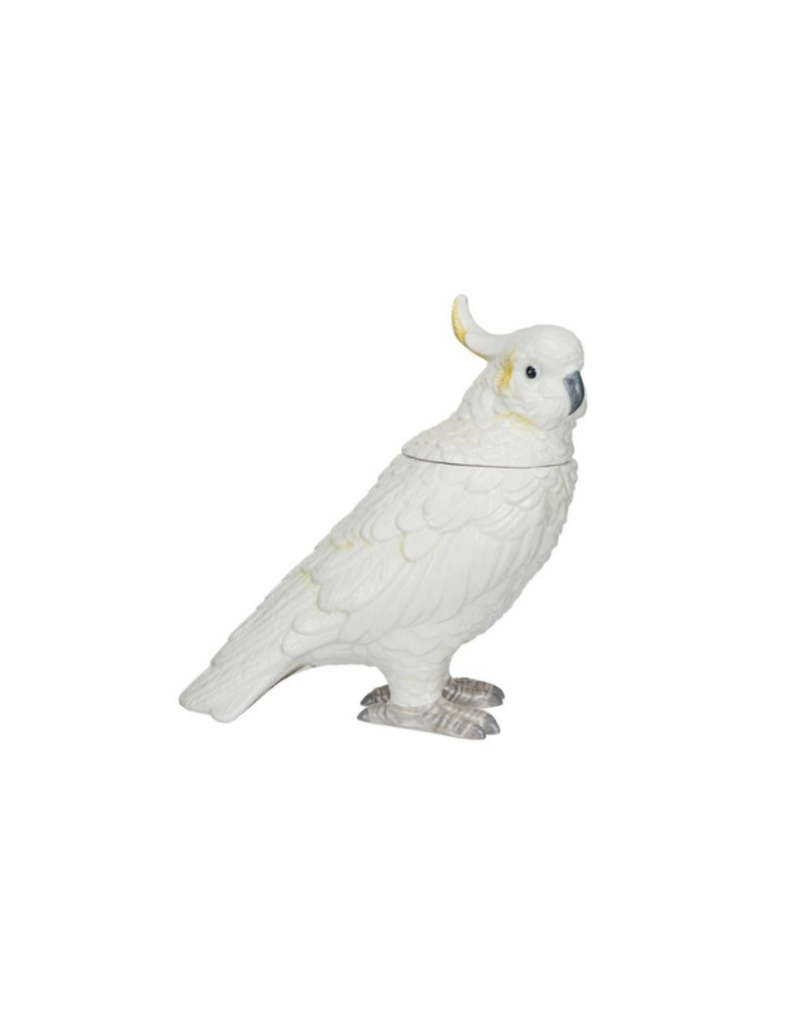 Creative Co-Op Ceramic Cockatoo Jar with Lid