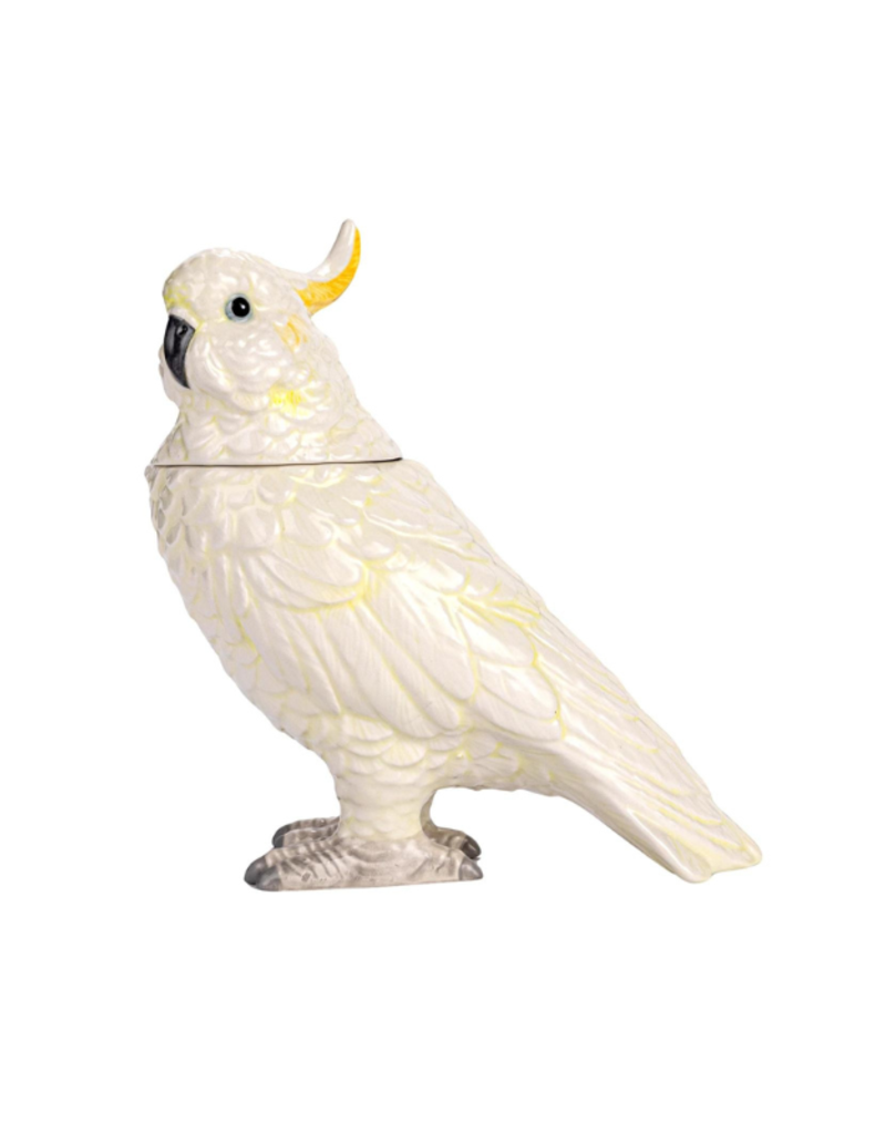 Creative Co-Op Ceramic Cockatoo Jar with Lid