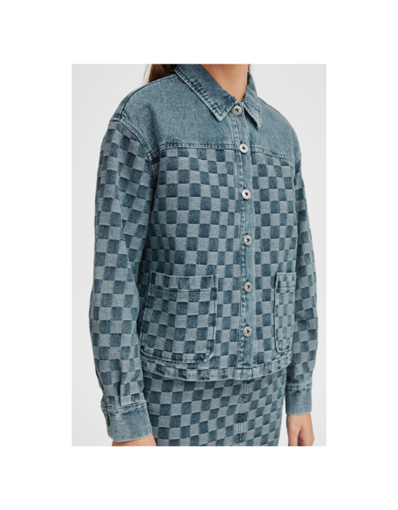 ICHI Cherie Jacket in Washed Blue Denim by ICHI
