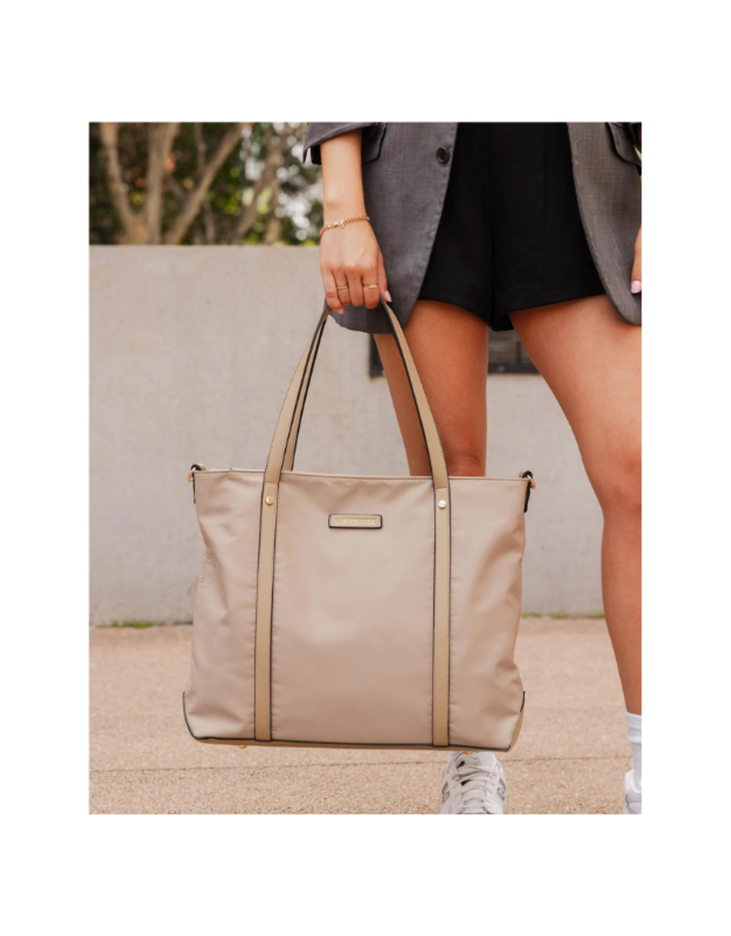 Louenhide Nora Nylon Travel Tote in Beige by Louenhide