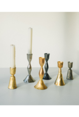 Indaba Trading Zora Forged Candlestick Antique Silver
