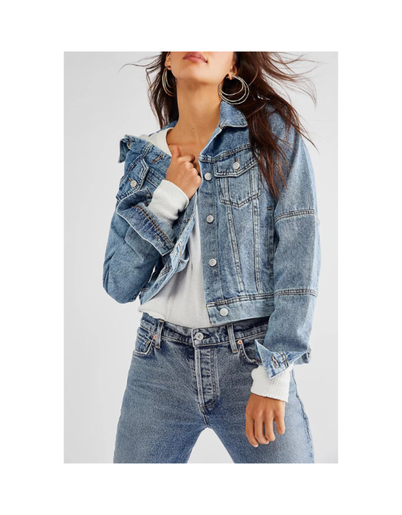 Free People Rumors Denim Jacket in Light Indigo by Free People