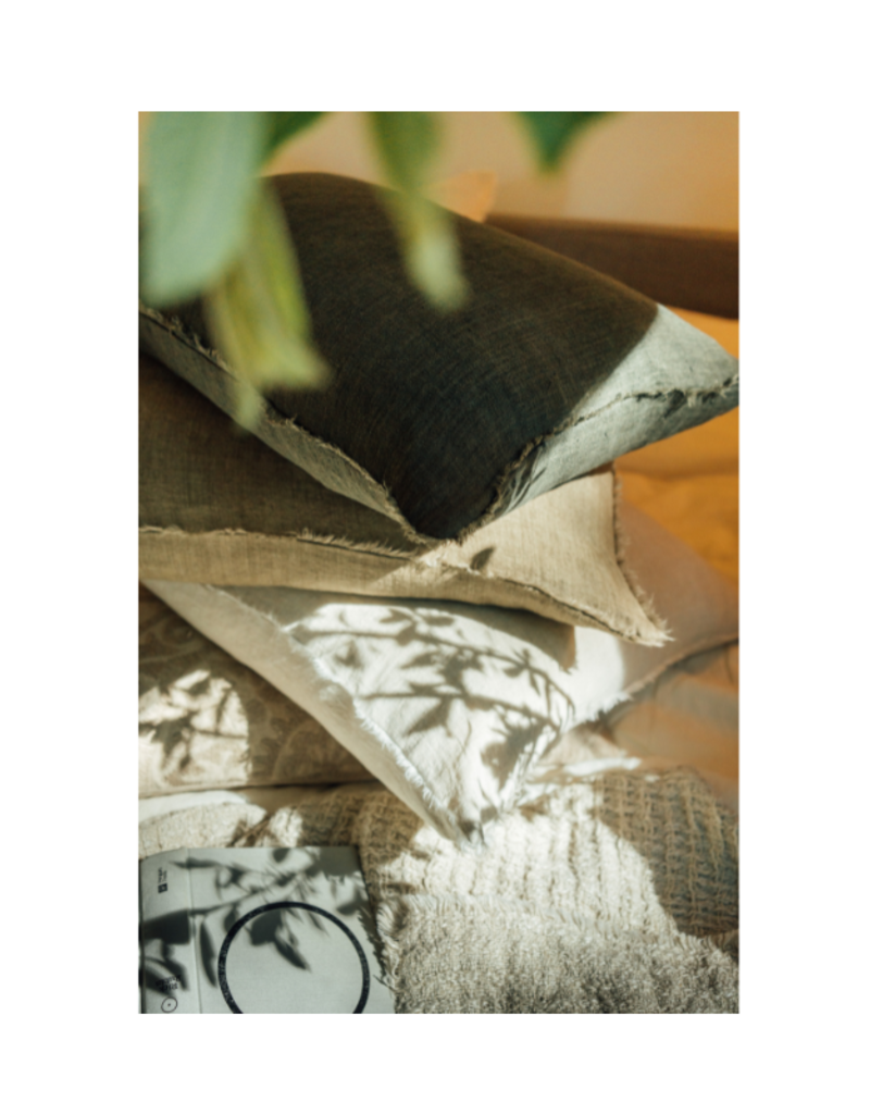 Indaba Trading Lina Linen Pillow in Avocado 16x24