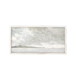 Celadon Art Coastal Scene With Cliffs 16"x8"