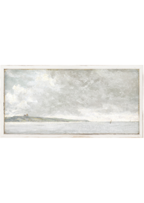 Celadon Art Coastal Scene With Cliffs 16"x8"