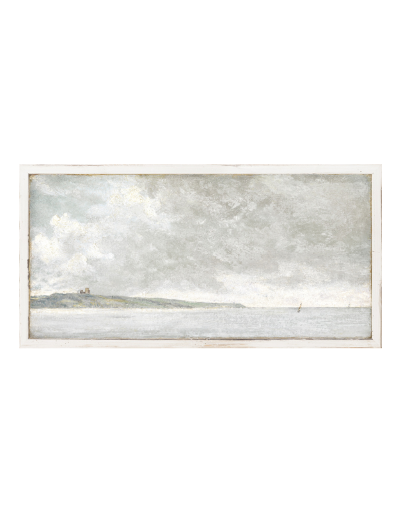 Celadon Art Coastal Scene With Cliffs 16"x8"
