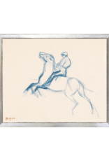 Celadon Art Jockey on Horse 11"x9"
