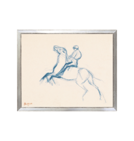 Celadon Art Jockey on Horse 11"x9"