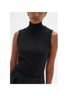 InWear Dagna Rollneck Tank in Black by InWear