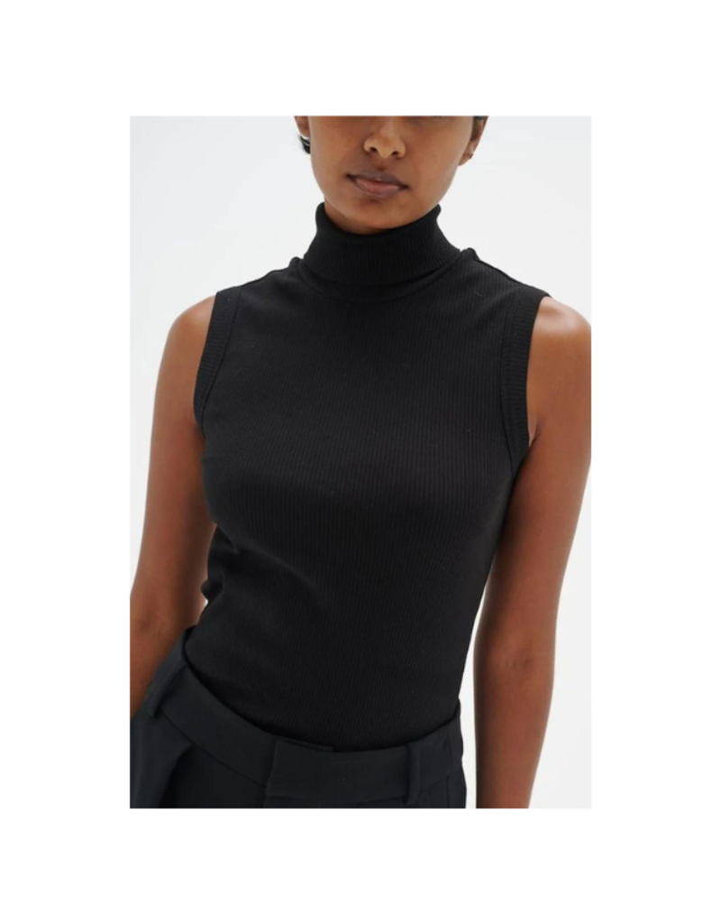 InWear Dagna Rollneck Tank in Black by InWear