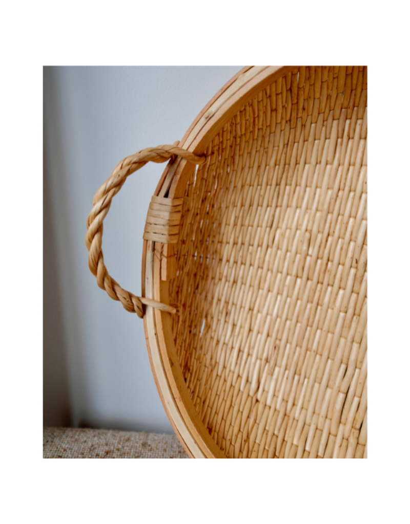 Bacon Basketware Ltd Low Round Sewn Willow Tray
