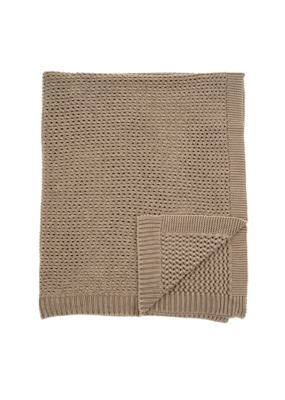 Indaba Trading Chunky Knit Throw in Light Brown