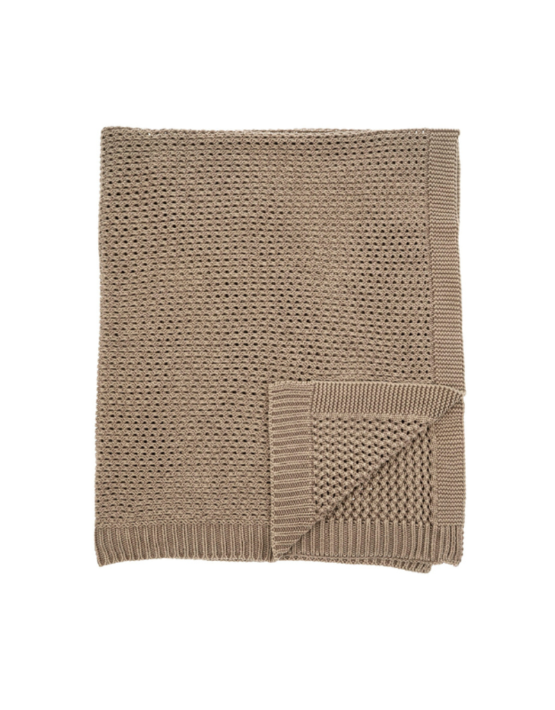 Indaba Trading Chunky Knit Throw in Light Brown