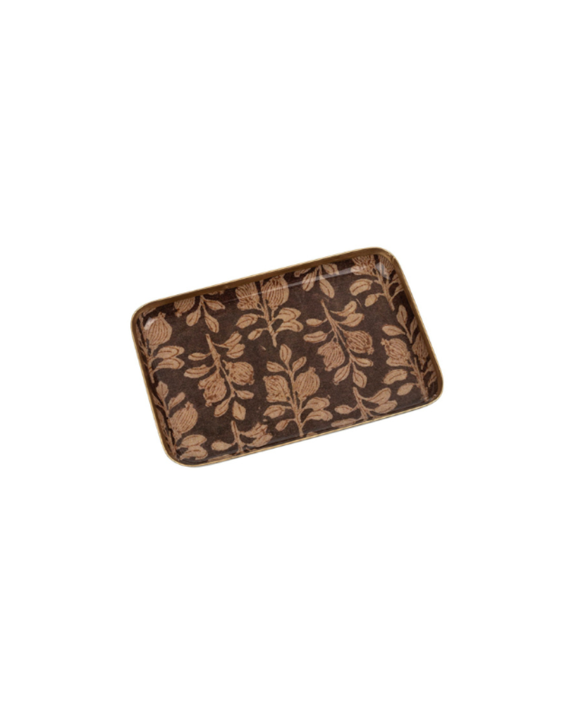 Indaba Trading Arbor Enameled Tray Plum Small