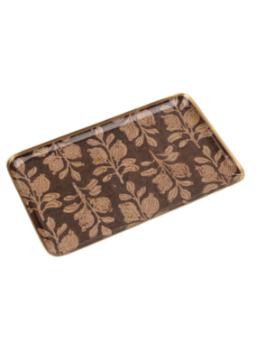 Indaba Trading Arbor Enameled Tray Plum Large